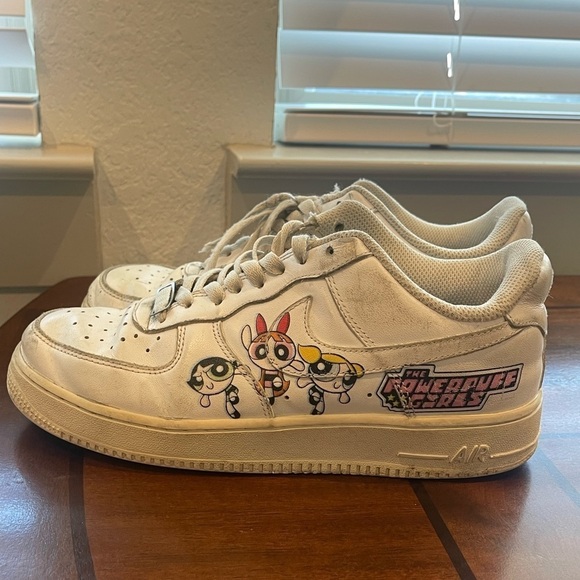 Nike AF1 White Powerpuff Girls Sneakers - Picture 1 of 7